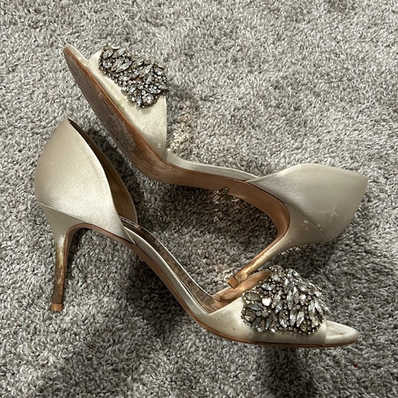 Badgley Mischka wedding bridal shoes with sparkle rhinestones size 9 - Picture 8 of 10